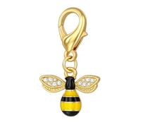 DONWOIE Bee Keyring - Bee Keychain for Bag Charms with Crystal-Inlaid Wings and Yellow-Black Striped Bee Design, Cute Keyrings Gifts for Women Men Nature Lovers