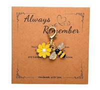 DONWOIE Bee Keyring - Daisy Keychain with Encouragement Card, Thanks Keyring Gift for Women Men Grils Boys Full of Love and Positivity