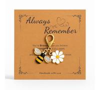 DONWOIE Bee Keyring - Daisy Keychain with Encouraging Card, Thanks Keyring Gift for Women Men Grils Boys Teach Full of Love and Positivity