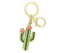 DONWOIE Cactus Keyring - Rhinestone Keychain Pink Enamel Flower Cactus Bag Charms for Women, Cute Key Rings Gifts for Plant Lovers & Light Luxury Style