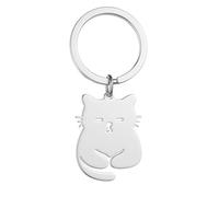 DONWOIE Cat Keyring - Cat Keychain Bag Charms for Women with Playful Whiskers & Expressive Face, Cute Key Rings Gifts for Cats Lovers & Pet Owners
