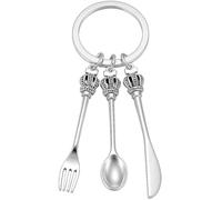 DONWOIE Chef Keyring - Cooking Keychain Bag Charms for Women with Fork Spoon and Knife, Cool Key Rings Gifts for Food Lovers