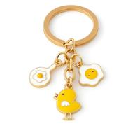 DONWOIE Chef Keyring - Cooking Keychain Bag Charms with Pancake Pan and Smiling Egg, Cool,Key Rings Gifts for Breakfast Lovers