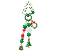 DONWOIE Christmas Tree Keyring - Christmas Key Rings Bag Charms for Women with Beaded Strings, Golden Tree, Wreath & Colorful Pendants,Cute Key Rings Gifts for Xmas Lovers