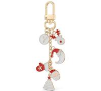 DONWOIE Christmas Tree Keyring - Christmas Keychain Bag Charms for Women with Snowy Glove & Star Tree Accents, Festive Key Rings Gifts for Holiday Lovers