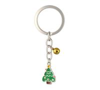 DONWOIE Christmas Tree Keyring, Cute Keychain Bag Charms for Women | Christmas Key Rings with Smiling Face, Colorful Decorations and Golden Bell Gifts for Holiday Lovers Friends Girls