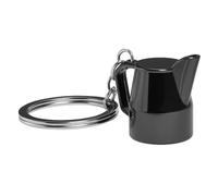 DONWOIE Coffee Tamper Keyring- Pot Tea Keychain Bag Charms for Women, Black Metal Design, Cool Key Rings Gifts for Coffee Lovers, Baristas & Kitchen Enthusiasts