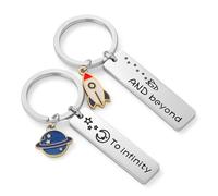 DONWOIE Couple Keyring, Space Keychain Set Bag Charms for Women Men