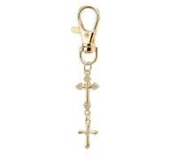 DONWOIE Cross Keyring - Christian Keychain Bag Charms for Women with Patterned & Simple Crosses, Cool Key Rings Gifts for Faith Lovers