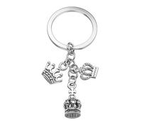 DONWOIE Crown Keyring, Three Crown Keychain Bag Charms for Women | Cool Key Rings with Dotted, Filigree and 3D Designs Gifts for Royal Enthusiasts Princess Lovers Fashionistas