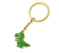 DONWOIE Dinosaur Keyring - Dino Keychain Bag Charms for Women with Green Body and Cartoon Details, Cool Key Rings Gifts for Dino Lovers