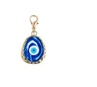 DONWOIE Evil Eye Keyring-Evil Eye Keychain Bag Charms with Introduction Card - Blue and Gold Protective Charm for Good Luck, Safety, and Positive Energy