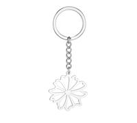 DONWOIE Flower Keyring, Elegant Silver Floral Keychain Bag Charms for Women | Cute Key Rings with Hollow-Out Petal Design Gifts for Nature Lovers Girls Boys Friends Family