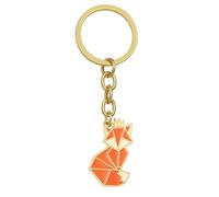 DONWOIE Fox Keyring - Playful Orange & White Polygon Fox Keychain Bag Charms with Tiny Gold Crown, Cool Key Rings Gifts for Animal Lovers & Fashion Enthusiasts