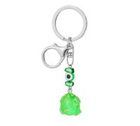 DONWOIE Frog Keyring - Animal Keychain Bag Charms for Women with Beaded String, Gold Foil & Eye Charm, Cute Key Rings Gifts for Frog Lovers, Kids & Nature Enthusiasts