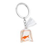 DONWOIE Goldfish Keyring - Fish Keychain Bag Charms for Women with Orange Goldfish & Clear Pouch Design, Cute Key Rings Gifts for Animal Lovers & Quirky Fun