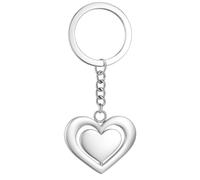 DONWOIE Heart Keyring - Love Keychain Bag Charms for Women with Silver-Tone Dual-Layer Hollow & Rotatable Design, Cute Key Rings Gifts for Loved Ones Girlfriend