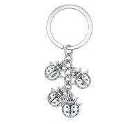 DONWOIE Ladybug Keyring - Animal Keychain Bag Charms for Women with 4 Lucky Bug Pendants, Cute Key Rings Gifts for Nature Lovers & Friends