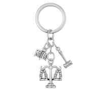 DONWOIE Lawyer Keyring - Law Keychain with Scales of Justice, Gavel, and Book Charms, Cool Key Rings Gifts for Lawyers, Law Students, and Law Lovers