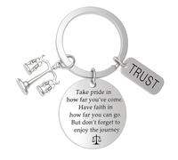 DONWOIE Legal Keyring -Quote Justice Scales Keychain with TRUST Charm, Silver Law Student & Lawyer.Cool Key Rings Gifts for Professionals & Bag Charms for Women