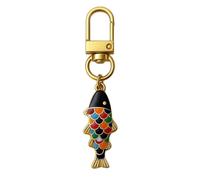 DONWOIE Luck Keyring - Fish Keychain Bag Charms for Women with Vibrant Multi-Coloured Scales, Cute Key Rings Gifts for Good Fortune Seekers & Culture Lovers