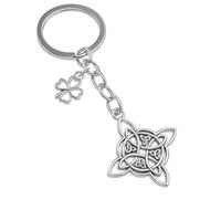 DONWOIE Lucky Keyring - Four Leaf Clover Keychain Bag Charms for Women,Intricate Celtic Knot, Cool Key Rings Gifts for Heritage & Good Fortune Lovers