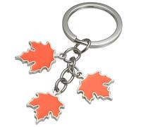 DONWOIE Maple Leaf Keyring - Leafs Keychain Bag Charms for Women with Enamel Red Maple Leaves, Silver Accents, and Elegant Chain, Cute Key Rings Gifts for Nature Lovers