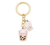 DONWOIE Milk Tea Keyring, Bubble Tea Keychain Bag Charms for Women
