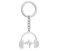 DONWOIE Music Keyring, Headphone Keychain Bag Charms for Women | Cool Key Rings with Silver Chain Gifts for Music Lovers Girls Family Friends Boys Sister