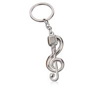 DONWOIE Music Keyring, Microphone Keychain Bag Charms for Women | Cool Key Rings with Vintage Design Gifts for Music Lovers and Singers
