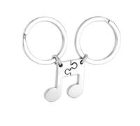 DONWOIE Music Note Keychain - Puzzle Keyring Set for Couples, Matching Friendship Bag Charms for Women, Couples Key Rings Gifts for Music Lovers