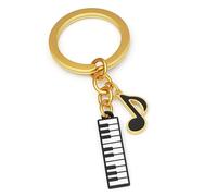 DONWOIE Music Note Keyring -Musical Keychain Bag Charms with Black Notes and Piano Keyboard Decoration, Cute Keyring Gifts for Musicians，Music Loves