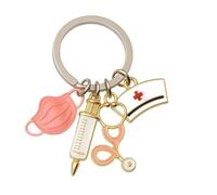 DONWOIE Nurse Keyring - Medical Keychain Bag Charms for Women with Stethoscope, Syringe, and Mask Charms, Cute Key Rings Gifts for Healthcare Lovers