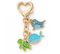 DONWOIE Ocean Keyring -Animal Keychain Bag Charms for Women with Green Turtle, Blue Whale, and Playful Seal, Cute Key Rings Gifts for Ocean Lovers