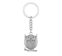 DONWOIE Owl Keyring - Animal Keychain Bag Charm for Women with Detailed Perched Design, Cute Key Rings Gifts for Wisdom & Nature Lovers
