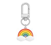 DONWOIE Rainbow Keyring, Rainbow Keychain Bag Charms for Women | Cute Key Rings with White Clouds and Blue Accent Decorations Gifts for Friends Girls Family Classmates Girlfriend Wife