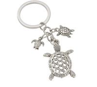 DONWOIE Sea Turtle Keyring - Ocean Keychain Bag Charms with Large Hollow Turtle and Two Small Turtles, Cute Key Rings Gifts for Turtle Lovers