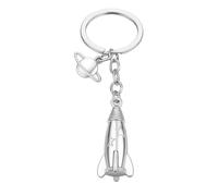 DONWOIE Space Keyring - Rocket Keychain Bag Charms for Women with Ringed Saturn and Starry Rocket, Cool Key Rings Gifts for Astronauts and Sci-Fi Fans