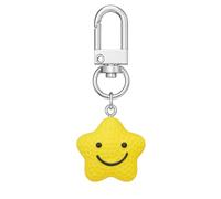 DONWOIE Star Keyring - Cute Keychain with Silver Clasp, Happy Bag Charms for Women and Students, Funny Key Rings Gifts for Friends Star Lovers