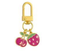 DONWOIE Strawberry Keyring, Cherry Keychain Bag Charms for Women | Fruit Key Rings Gifts with Cartoon Strawberry and Cherry Design for Girls Friends Students Family