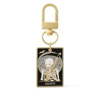 DONWOIE Tarot Card Keyring,'Death' Card Keychain Bag Charms for Women with Mystical Skeleton, Cool Symbolic Key Rings Gifts for Transformation Seekers & Gothic Style Fans