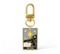 DONWOIE Tarot Card Keyring,'The Star' Card Keychain Bag Charms for Women with Mystical Black Cat,Cool Key Rings Gifts for Spiritual Seekers & Tarot Lovers