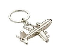 DONWOIE Travel Keyring - Airplaneion Keychain Bag Charms for Women with Silver Aeroplane Model, Cool Key Rings Gifts for Travel Lovers