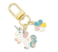 DONWOIE Unicorn Keyring - Rainbow Keychain Bag Charms for Women with Colourful Mane, Horn & Love Hearts, Cute Key Rings Gifts for Fantasy Lovers