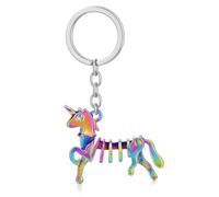 DONWOIE Unicorn Keyring, Whimsical Fantasy Keychain Bag Charms for Women | Cool Key Rings with Gradient Colorful Gifts for Unicorn Lovers Friends Family Sister Brother Boys and Girls