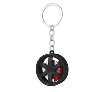 DONWOIE Wheel Hub Keychain, Car Wheel Hub Keyring Bag Charms for Women | Cool Key Rings with Red Brake Caliper Gifts for Car Enthusiasts Friends Boys Family Brother and Father