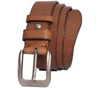 DONWORD Italian Full Grain Leather Belts for Men - Metal Buckle Durable Solid Belts for Jeans, Oak, 38 (Size 36 Pants)
