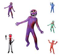 DONY Rainbow Friends Halloween Kids Costumes,Children's Blue Pop Monster Costume, Cartoon Game, Cosplay, Carnival, Jumpsuit, Birthday Party Boy Girl ,Rainbow Blue Purple Green Red Orange Black