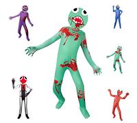 DONY Rainbow Friends Halloween Kids Costumes,Children's Blue Pop Monster Costume, Cartoon Game, Cosplay, Carnival, Jumpsuit, Birthday Party Boy Girl,Rainbow Blue Purple Green Red Orange Black