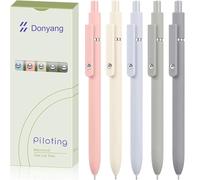 Donyang Gel Pens, 5pcs 0.5mm Cute Black Ink Fine Point Pens With Smooth Writing, Quick Dry Pens For Journaling, Teacher Work Desk Accessories Office School Supplies for Men Women Student (Morandi)